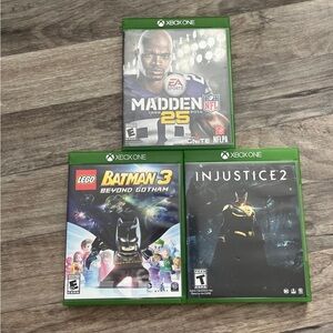 Xbox 1 Game Bundle - Madden 25, LEGO Batman 3, Injustice 2